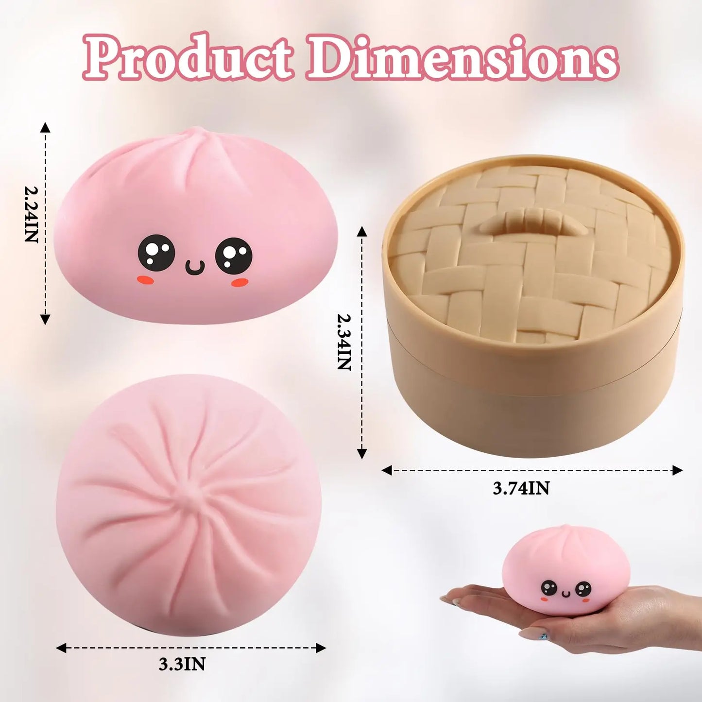 Expressive Dumpling Squishy - Blind Box, My secret Bun Fidget Toy, Soft TPR Material, Stress Relief, Unboxing Surprise, Random Style per Pack, Gift for Adults.