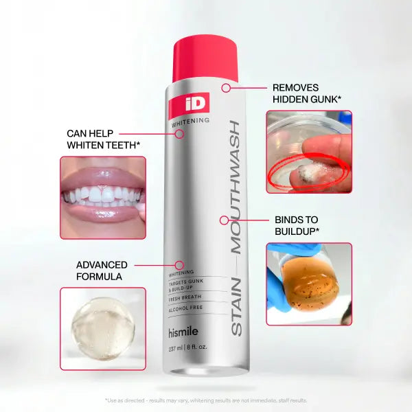 Stain Removing Whitening Oral Rinse 237ml, Natural Essential Oil Formula for Bright Teeth & Fresh Breath