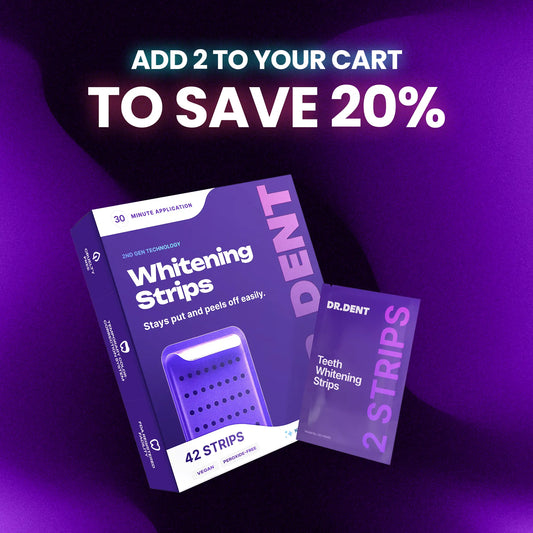 Purple Teeth Whitening Strips - 7/21 Whitening Sessions - Safe for Enamel - Non Sensitive Teeth Whitening - Peroxide-Free