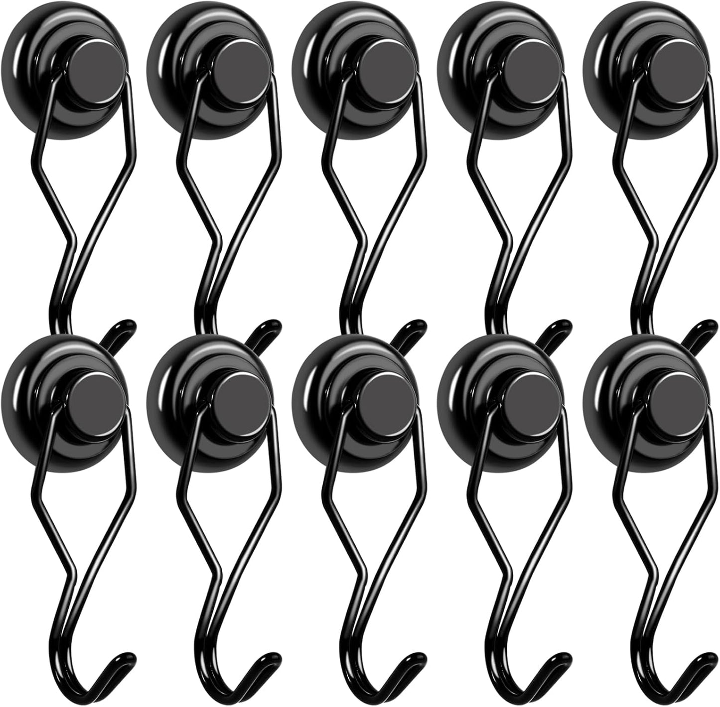 BAVITE E Swivel Swing Magnetic Hooks New Upgraded, 40LB(8pack) Refrigerator Magnet Hook,Strong Neodymium Magnets, Perfect for Refrigerator and Other Surfaces,62mm(2.44In) in Length