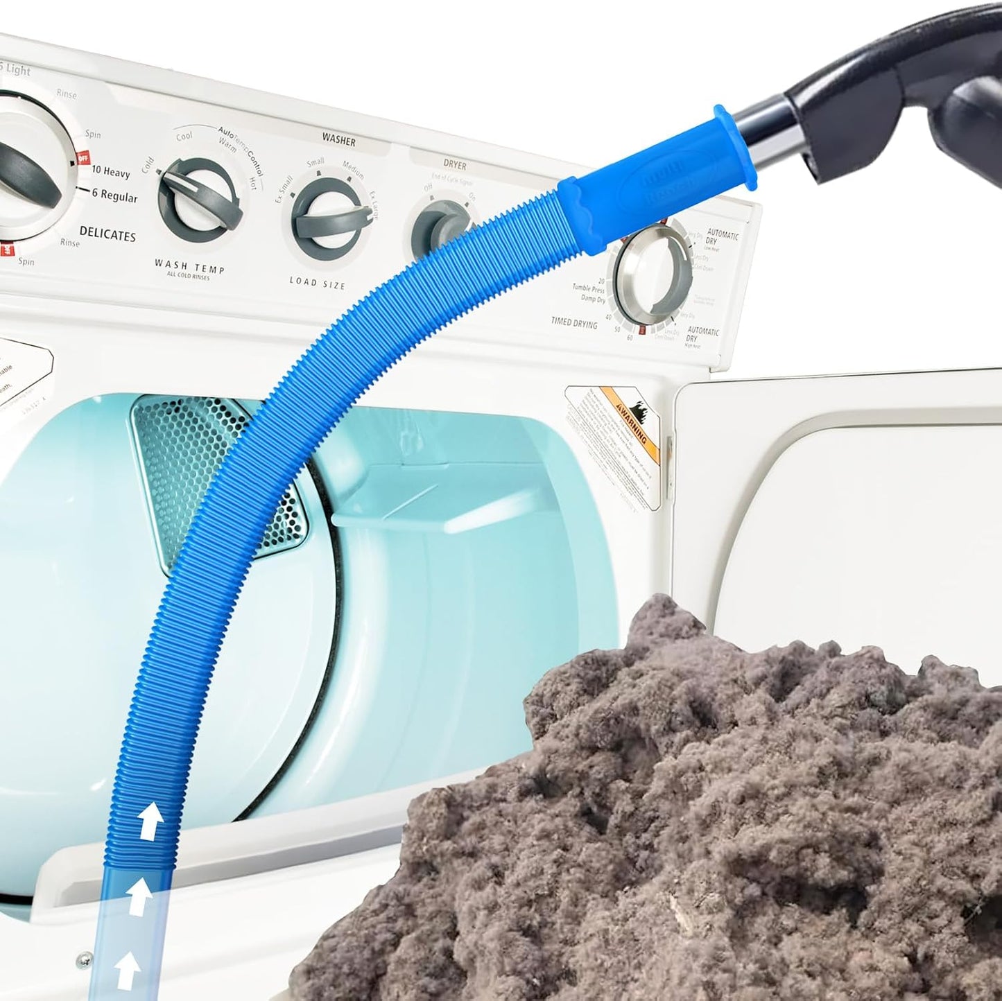 Sealegend Upgrade Dryer Vent Cleaner Kit Vacuum Hose Attachment Compatible with Most Vacuum Cleaner, Quickly Lint Remover Cleaning Supplies, Black