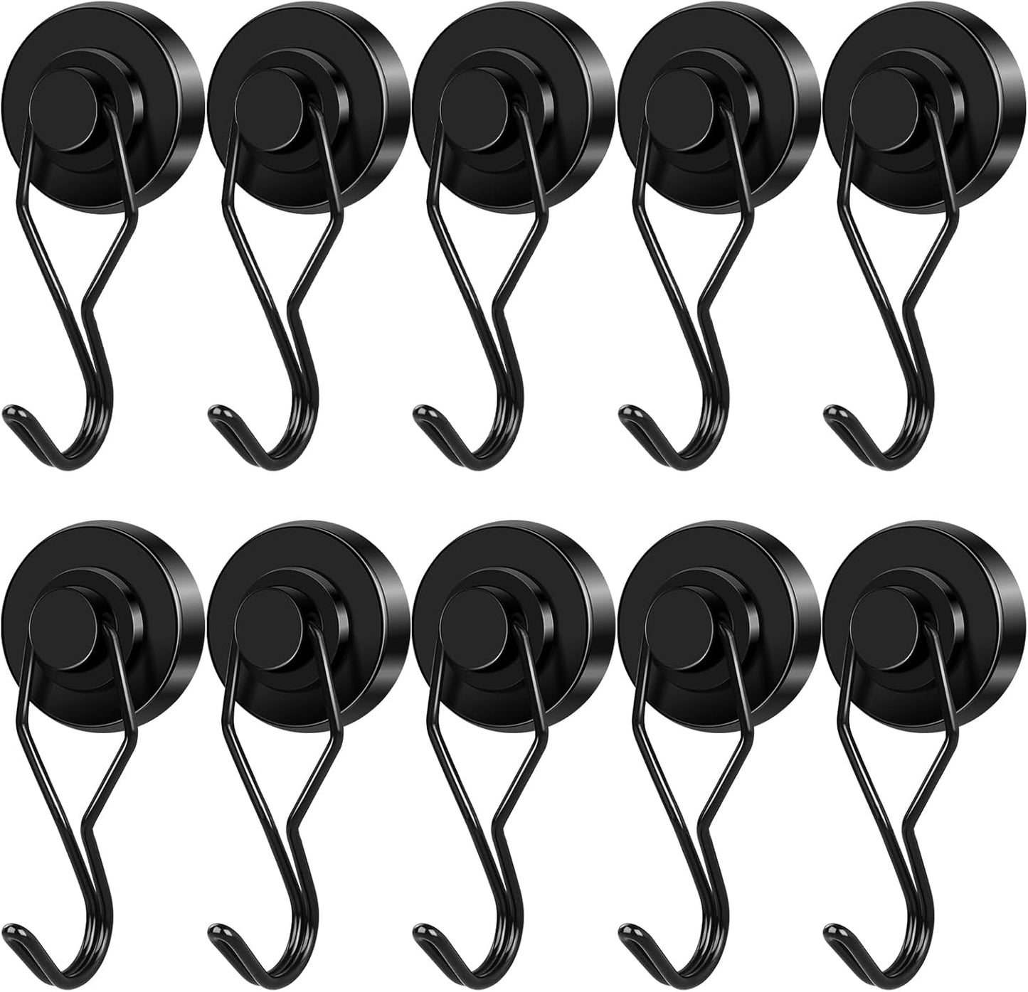 BAVITE E Swivel Swing Magnetic Hooks New Upgraded, 40LB(8pack) Refrigerator Magnet Hook,Strong Neodymium Magnets, Perfect for Refrigerator and Other Surfaces,62mm(2.44In) in Length