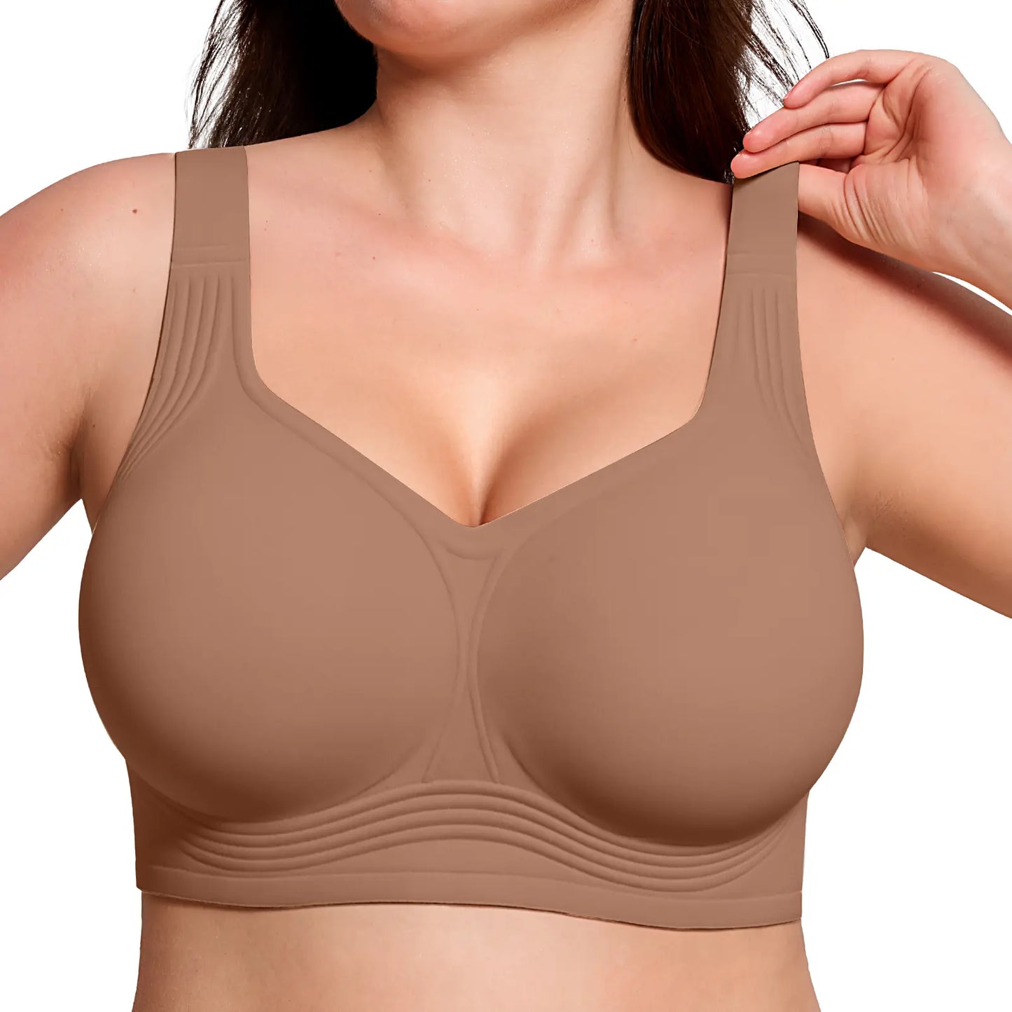 Womens Jelly Bras Full Coverage Wireless Supportive Bra Push Up Plus Size Comfort Soft No Underwire Seamless Comfortable Wireless T-Shirt Everyday Bras Wings