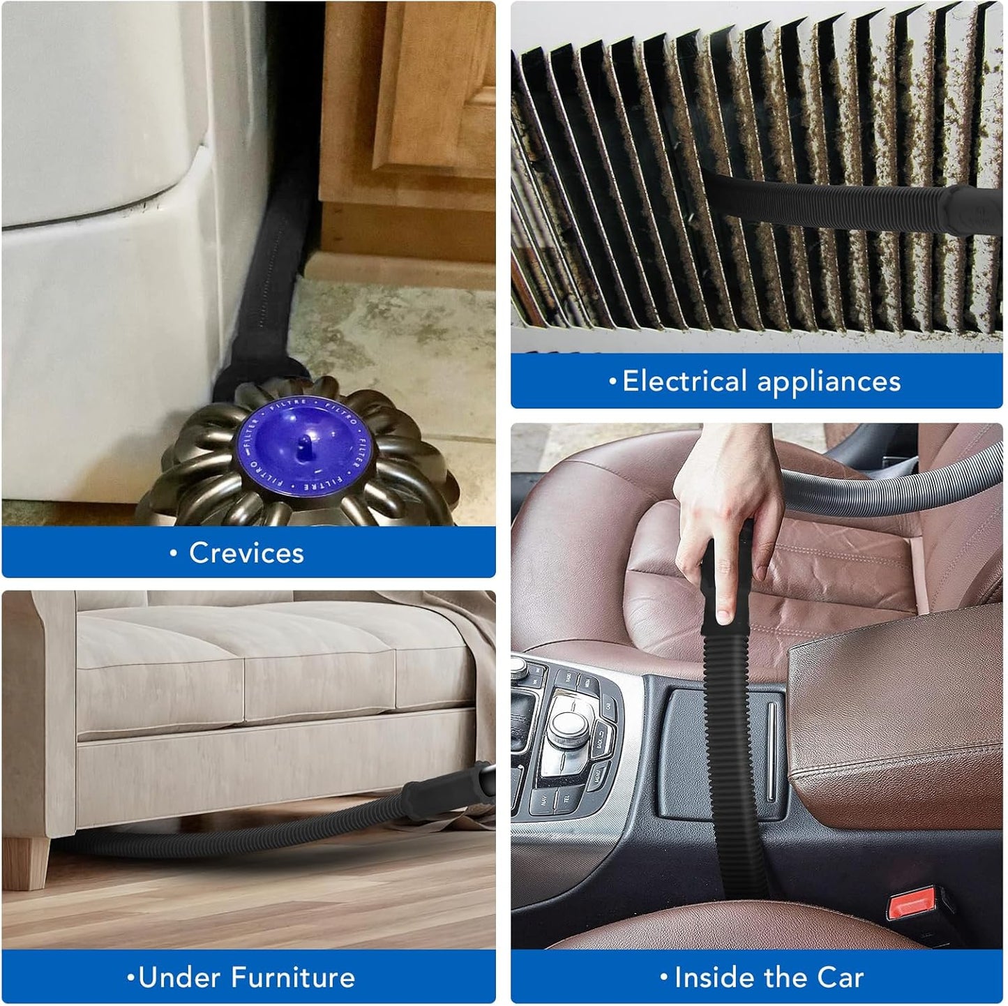 Sealegend Upgrade Dryer Vent Cleaner Kit Vacuum Hose Attachment Compatible with Most Vacuum Cleaner, Quickly Lint Remover Cleaning Supplies, Black