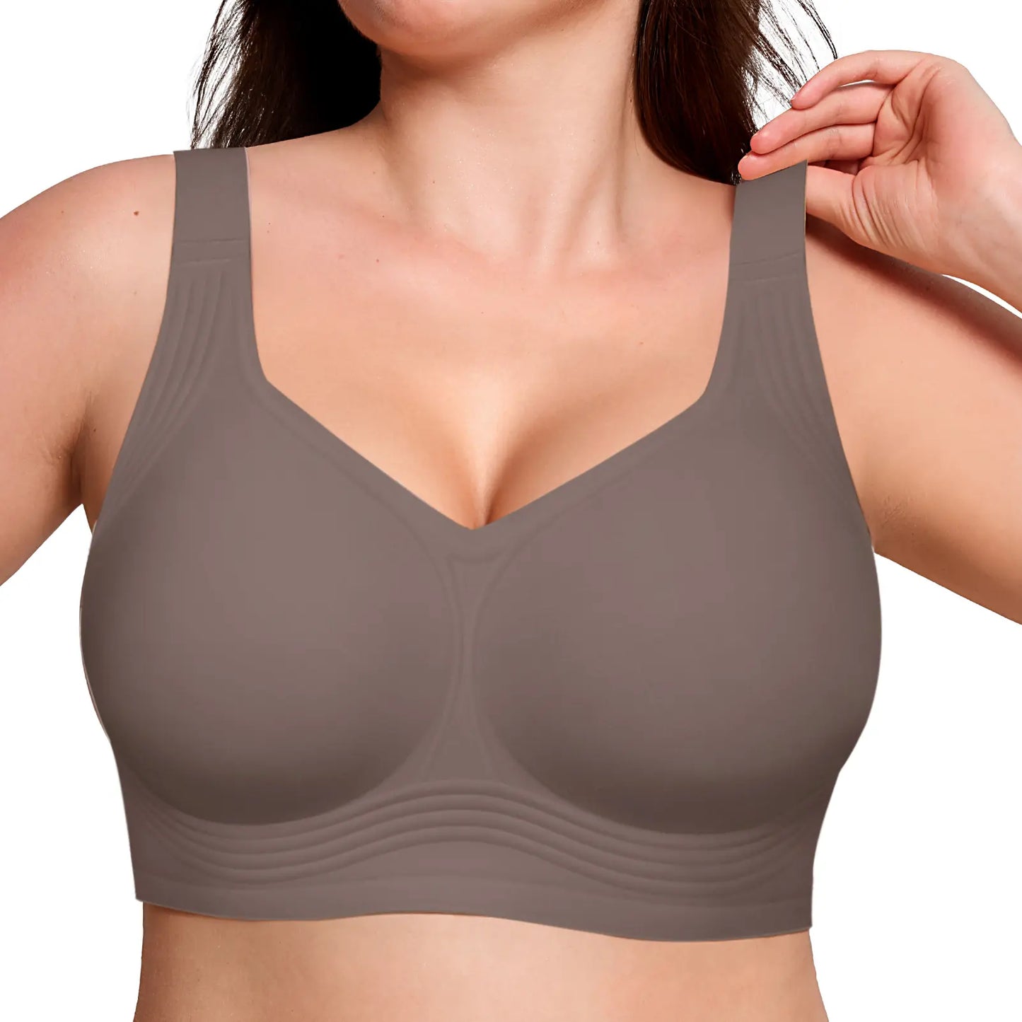 Womens Jelly Bras Full Coverage Wireless Supportive Bra Push Up Plus Size Comfort Soft No Underwire Seamless Comfortable Wireless T-Shirt Everyday Bras Wings