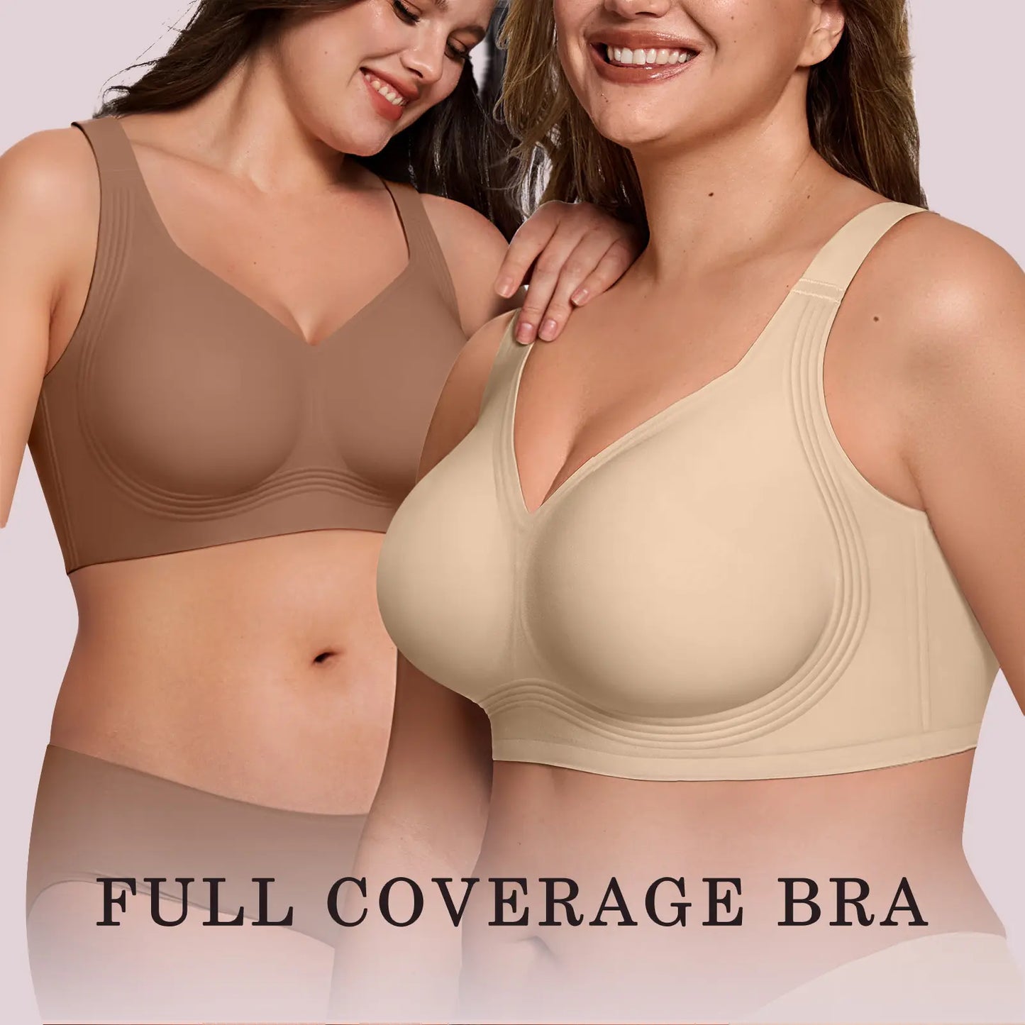 Womens Jelly Bras Full Coverage Wireless Supportive Bra Push Up Plus Size Comfort Soft No Underwire Seamless Comfortable Wireless T-Shirt Everyday Bras Wings