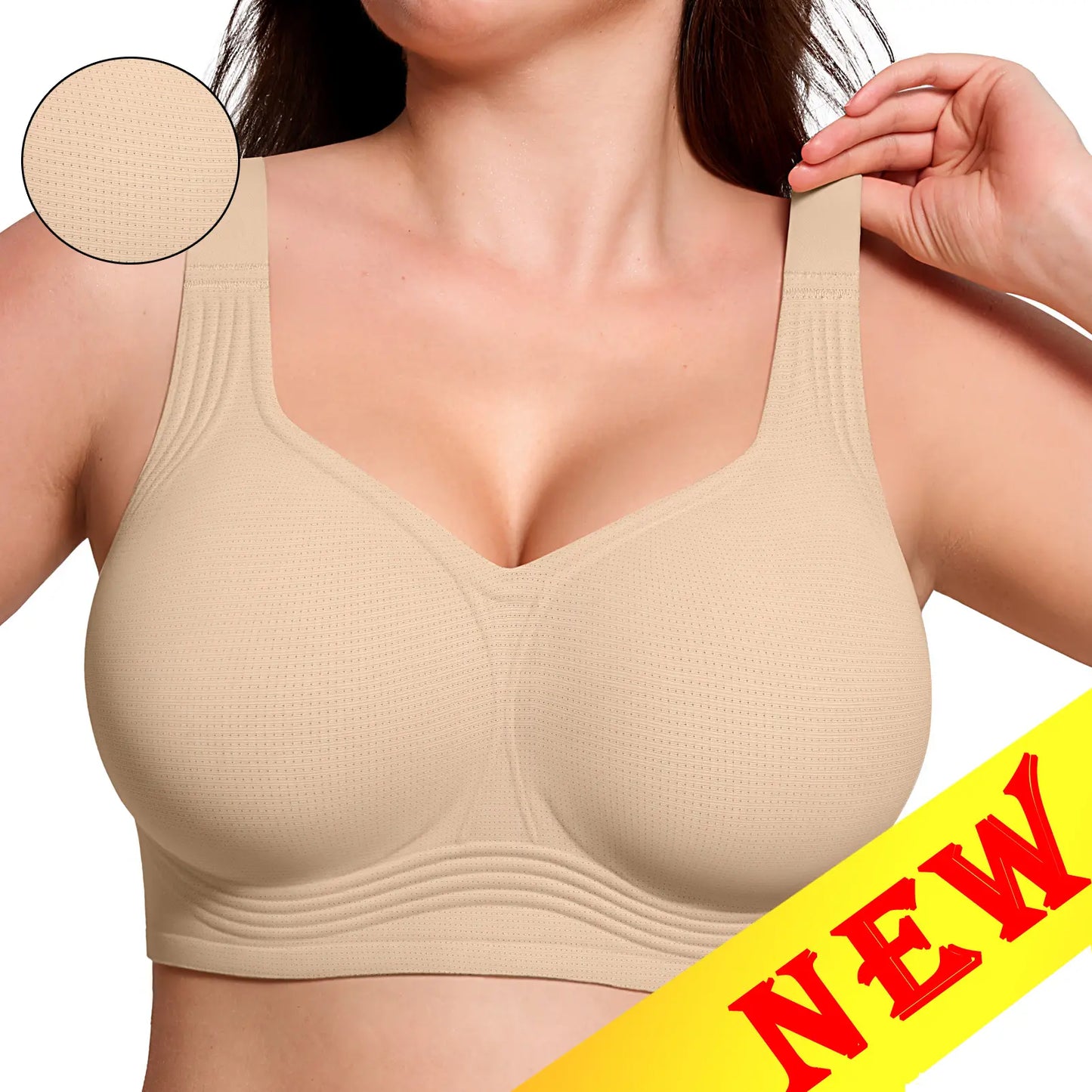 Womens Jelly Bras Full Coverage Wireless Supportive Bra Push Up Plus Size Comfort Soft No Underwire Seamless Comfortable Wireless T-Shirt Everyday Bras Wings