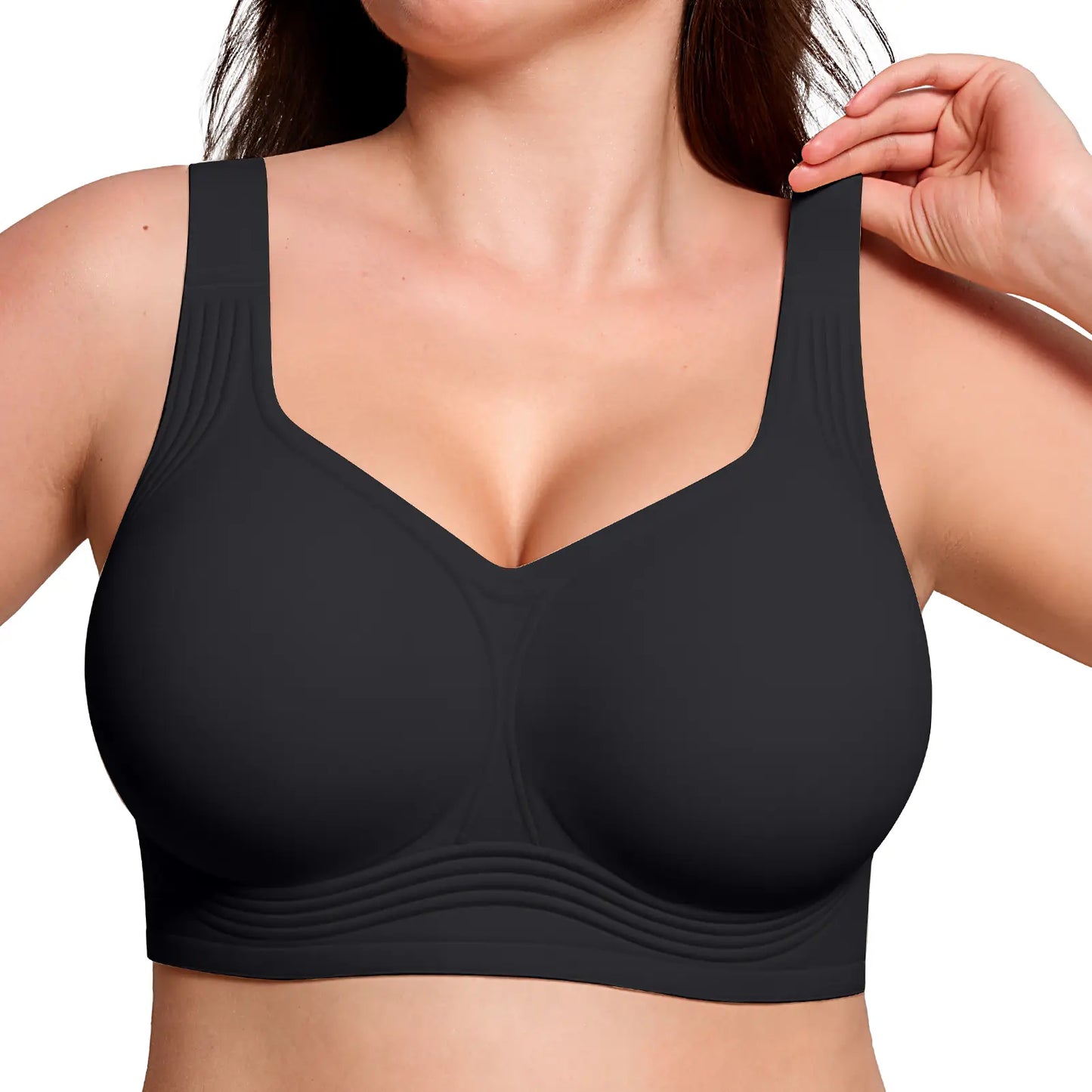 Womens Jelly Bras Full Coverage Wireless Supportive Bra Push Up Plus Size Comfort Soft No Underwire Seamless Comfortable Wireless T-Shirt Everyday Bras Wings