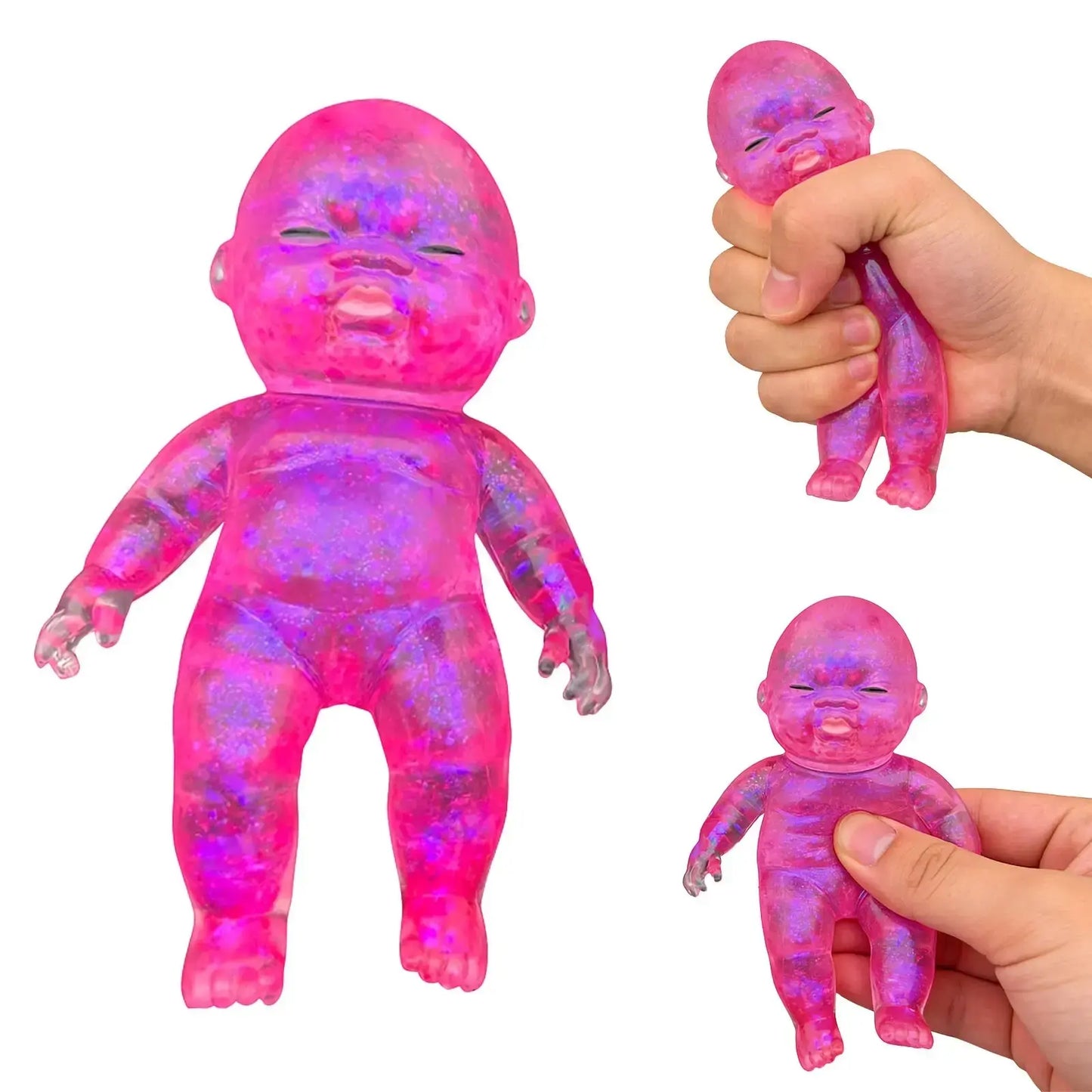 Sugar Swaps Jumbo Baby Squishy Toy, Slow Rising Glitter Squeeze Toy for Stress Relief, Soft Sensory Fidget Toy for Kids & Adults, Cute Stretchy Collectible Squishies