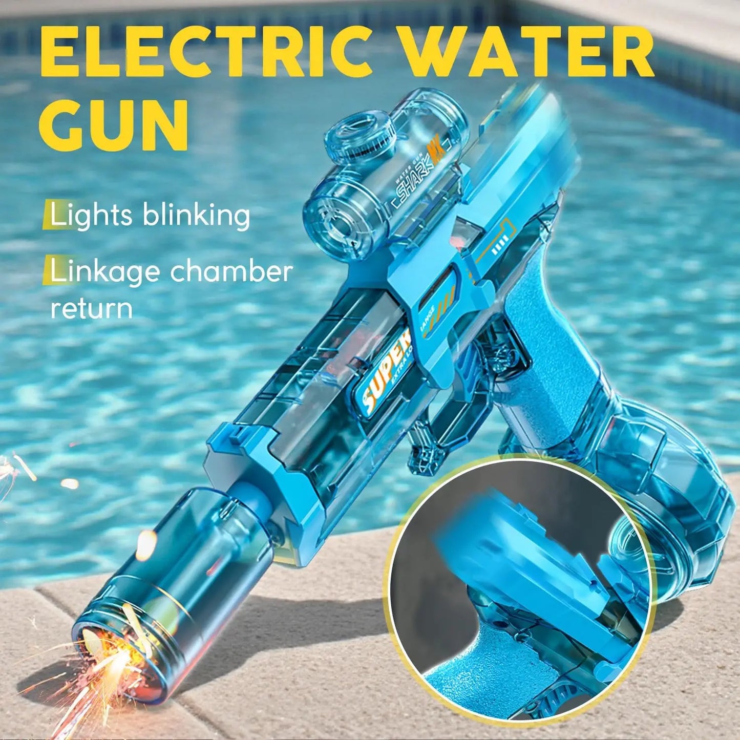 Ultimate Battle Powerful Electric Water Gun, Water Blaster Automatic Squirt Gun with Glowing Muzzle 320cc High Capacity, Up to 32 FT Range, Outdoor Summer Party Toy OutdoorFun for Adults &Kids Toys #Summervibes